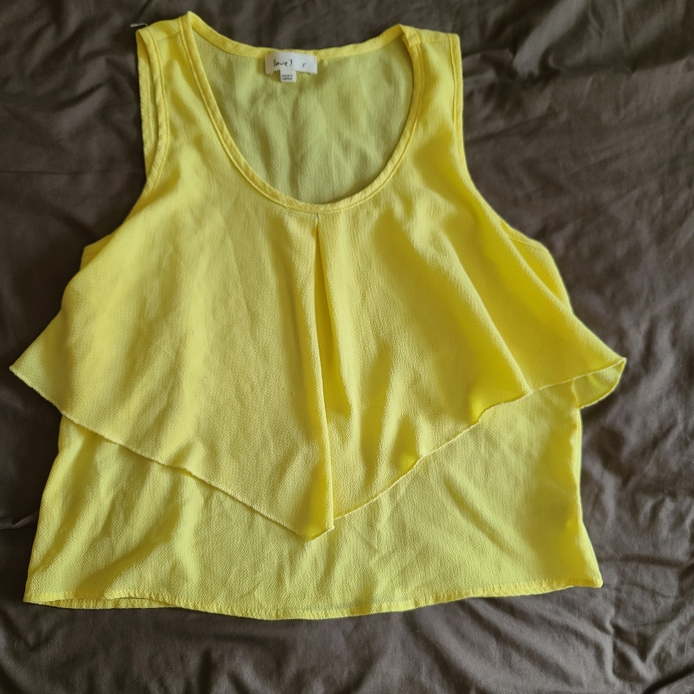 Yellow Flowy Sleeveless Blouse